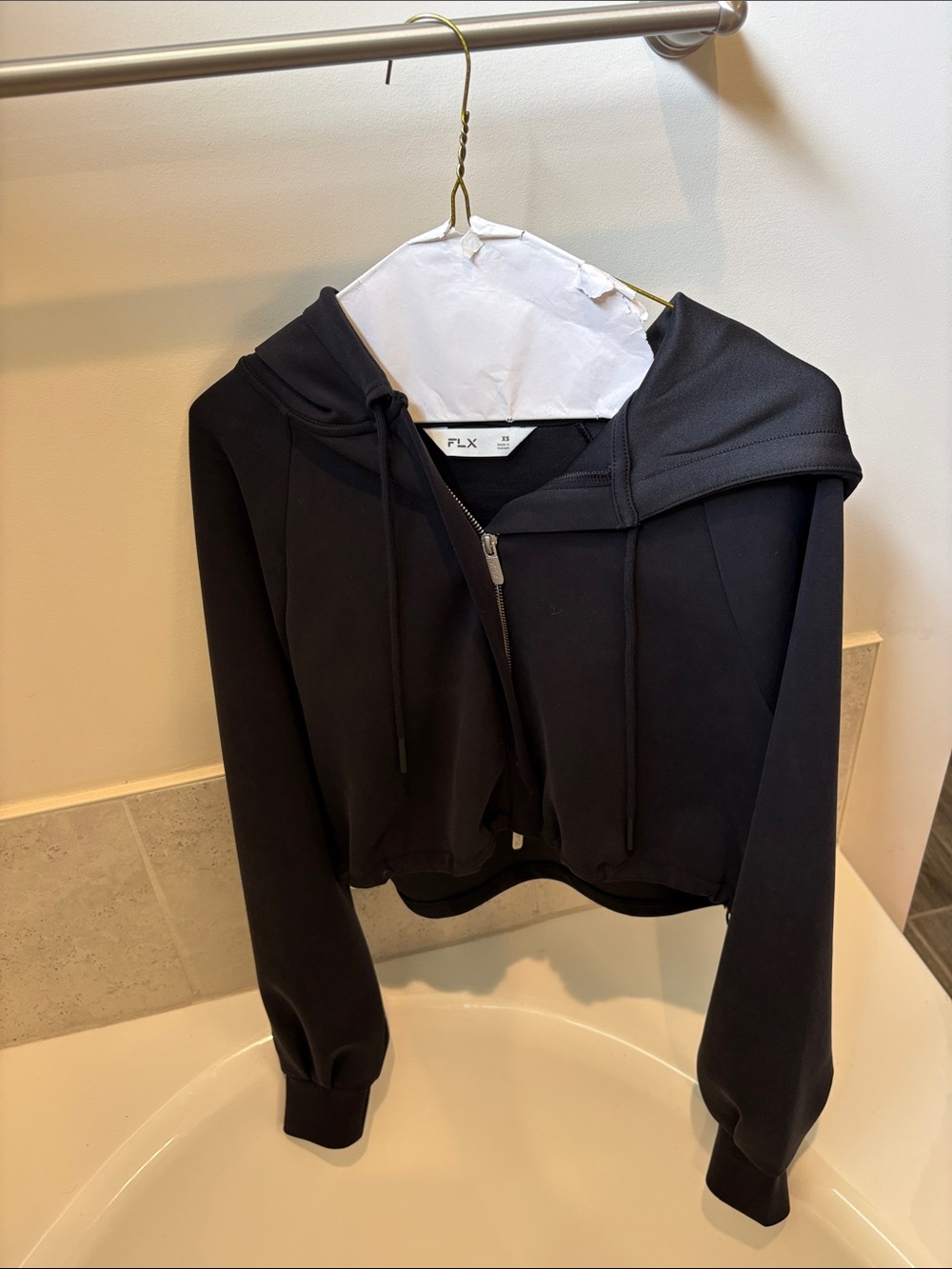 FLX Women’s Black Cropped Hoodie Jacket
